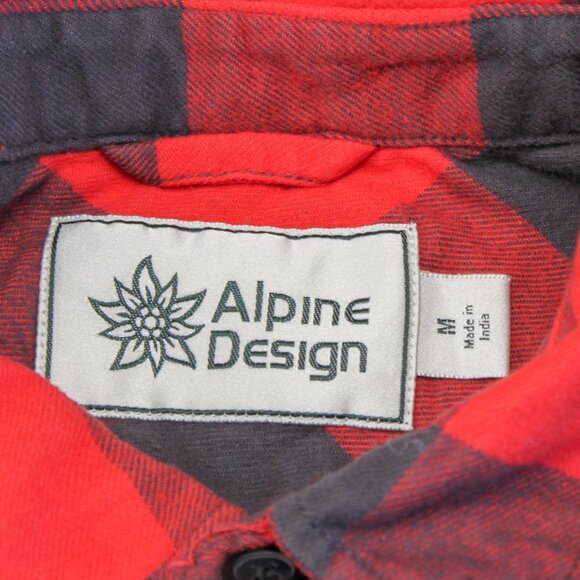 Alpine Design Buffalo Plaid Mid-Weight Flannel Button Down Shirt Men's Size Med - Picture 4 of 7